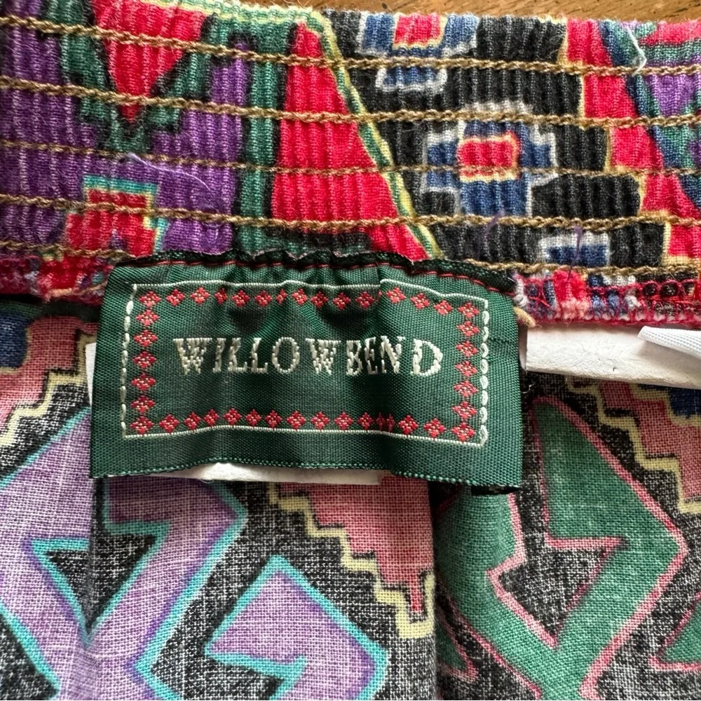Vintage Willowbend Aztec Southwestern Full Tiered Prairie Maxi Skirt USA